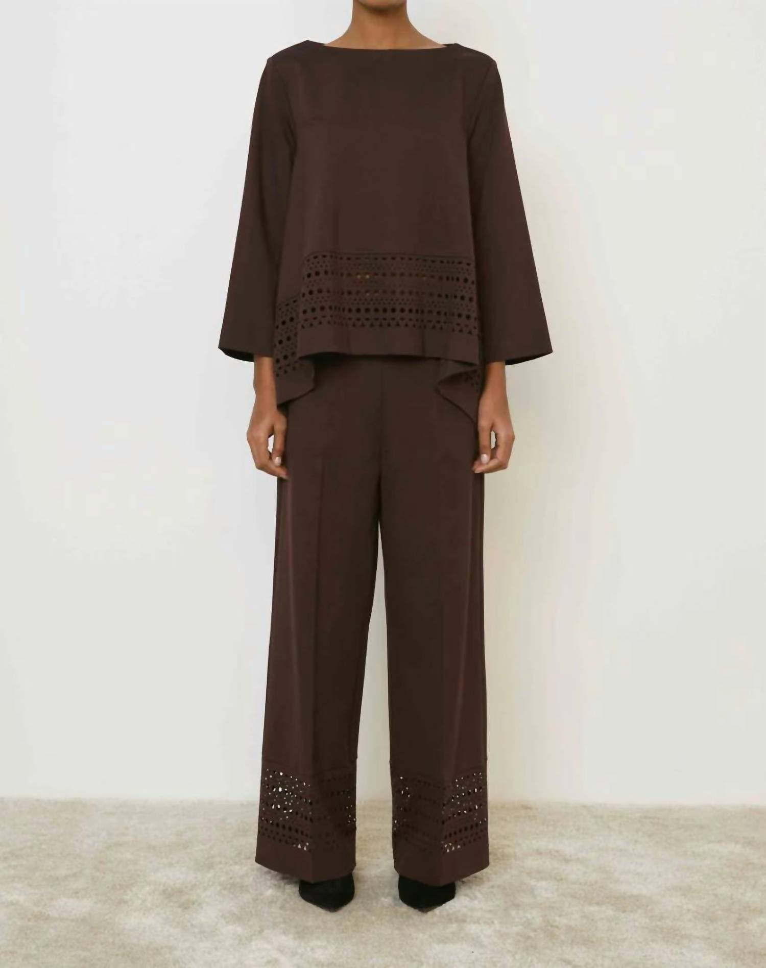 Meimeij - Laser Cut Hem Pant