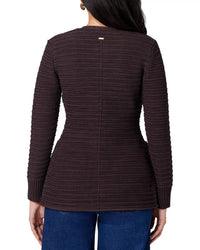 TOCCIN Constance Crew Neck Jacket in espresso - women's cardigan - alternate view