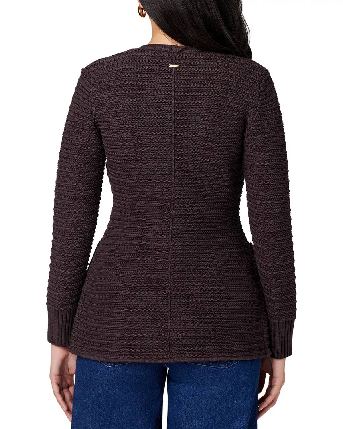 TOCCIN Constance Crew Neck Jacket in espresso - women's cardigan - alternate view