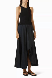 St. Agni - Knit Bodice Asymmetrical Dress