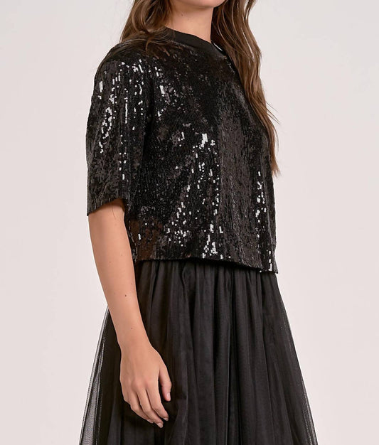 Elan - Women's Sequin Top