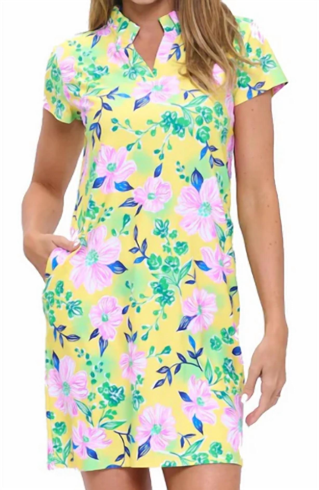 Aryeh - Sally Pleated Neckline Dress