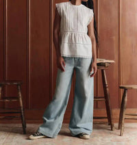 The Great. - Sonnet Pintuck Detail Top