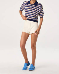 Astr - Arden Denim High-rise Mini Shorts
