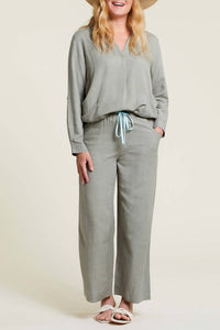Tribal - Drawstring Wide Leg Pants
