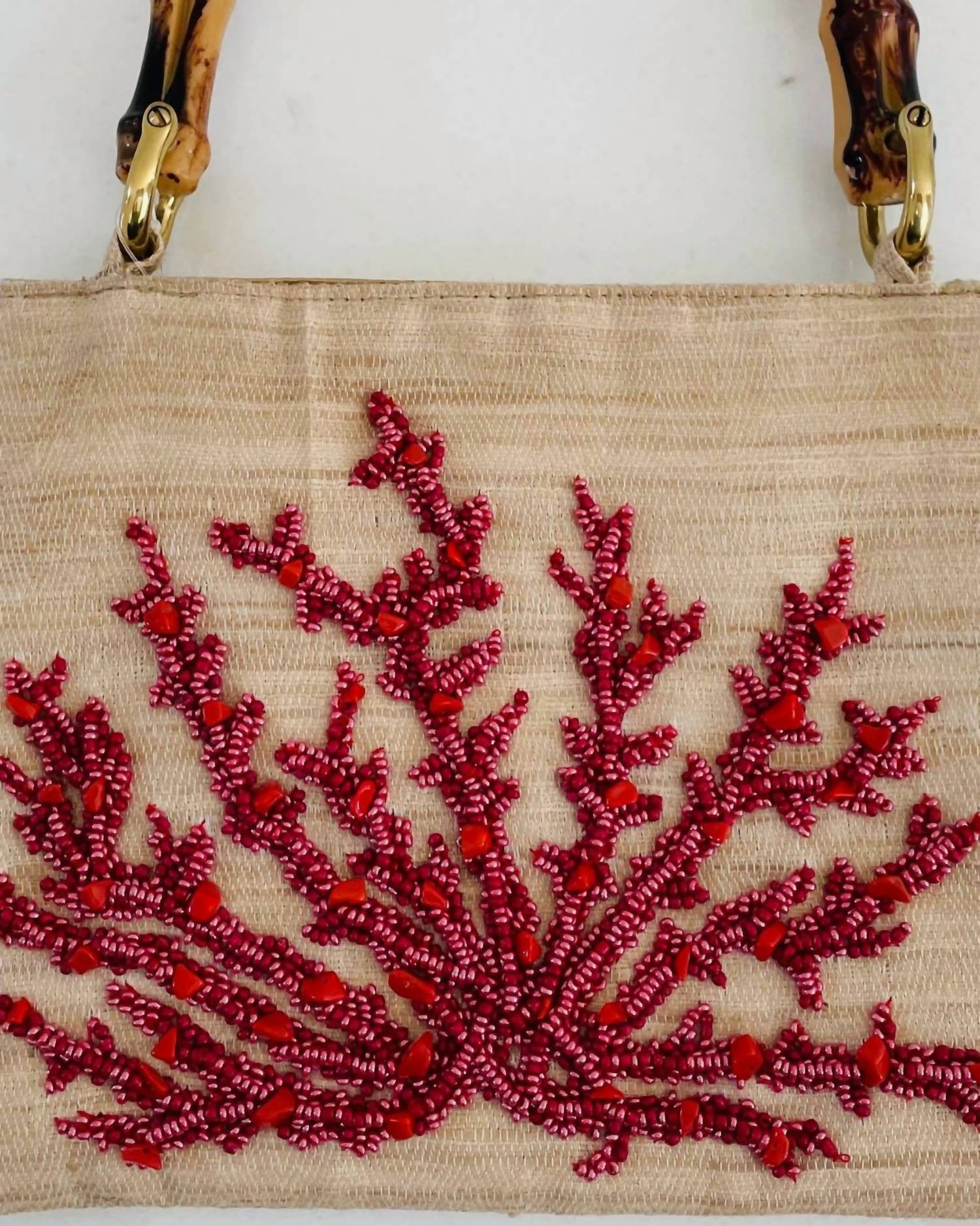 Tiana Designs - Women's Bamboo Handle Coral Bag