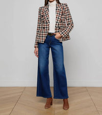 L'Agence - Marie Houndstooth Tweed Blazer