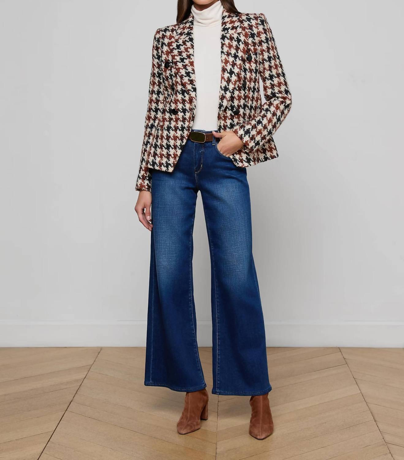 L'Agence - Marie Houndstooth Tweed Blazer