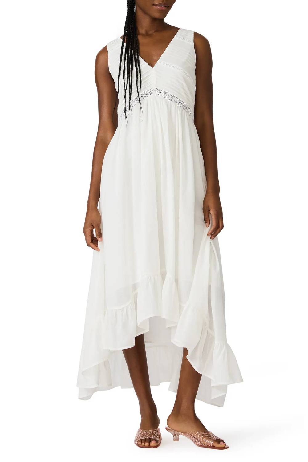 Steve Madden - Miah Lace Trim Sleeveless High-low Maxi Dress