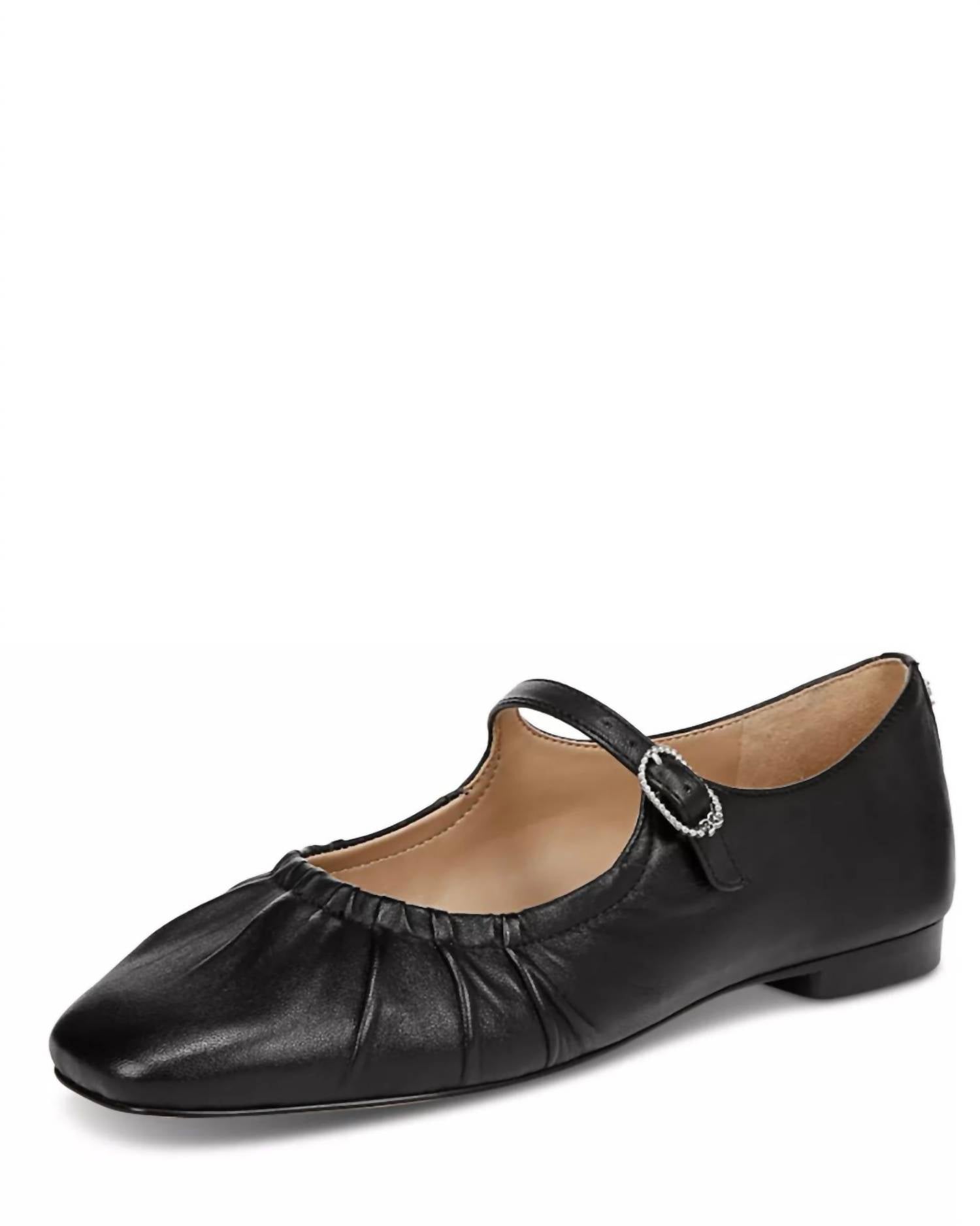 Sam Edelman Women's Micah Mary Jane Flat in black rock - women's flats - detail view