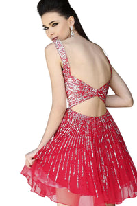Sherri Hill - Illusion Neck Mini Dress