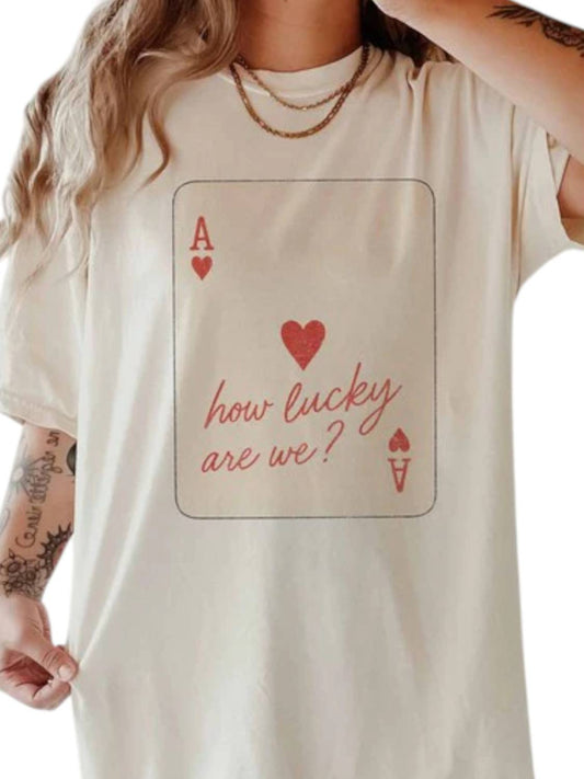 Wknder - How Lucky Are We Ace Heart Graphic Tee