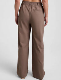 BEYOND YOGA Status Wide Leg Trousers in khaki - women's pants - detail view