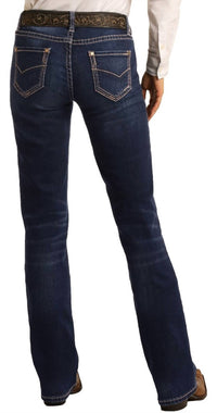 Rock & Roll Cowgirl - Women's Mid Rise Extra Stretch Bootcut Riding Jeans