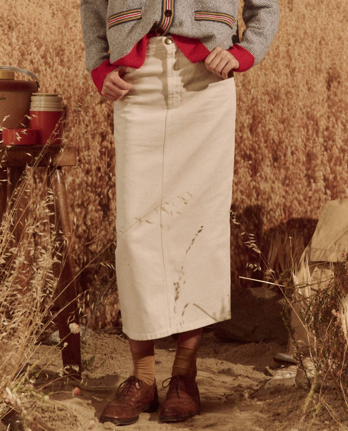 The Great. - Column Midi Skirt