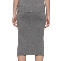 Enza Costa Women's Cashmere Skirt in thunder - women's skirt - detail view