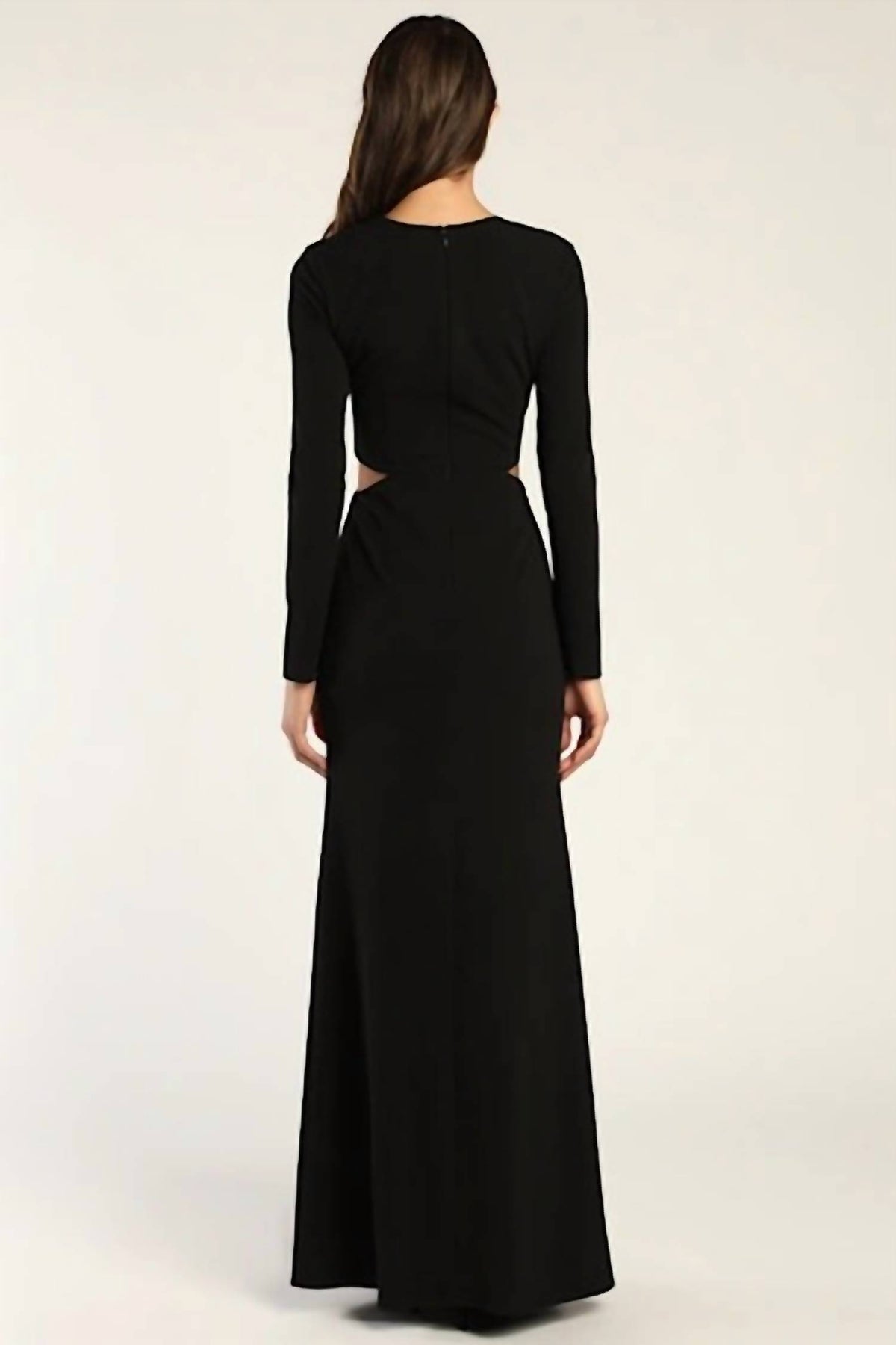 Lulus - Going For The Wow Long Sleeve Cutout Maxi Dress