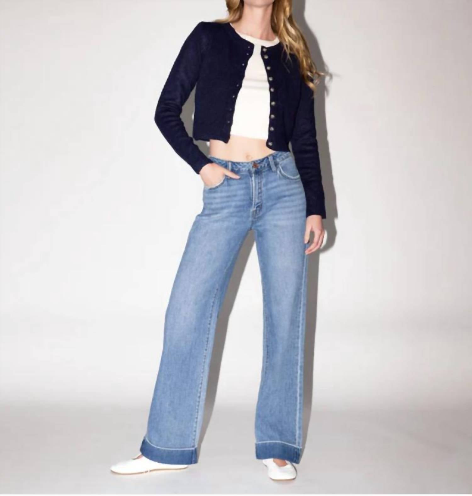 Vervet By Flying Monkey - Harlow Cuffed Denim Trouser