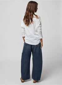 Stillwater Oversized Long Sleeve Tee in white - women's long sleeve top - alternate view