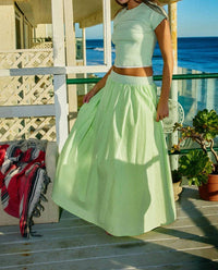 Bucketlist - Ribbed Crop Top & Flared Maxi Skirt Set