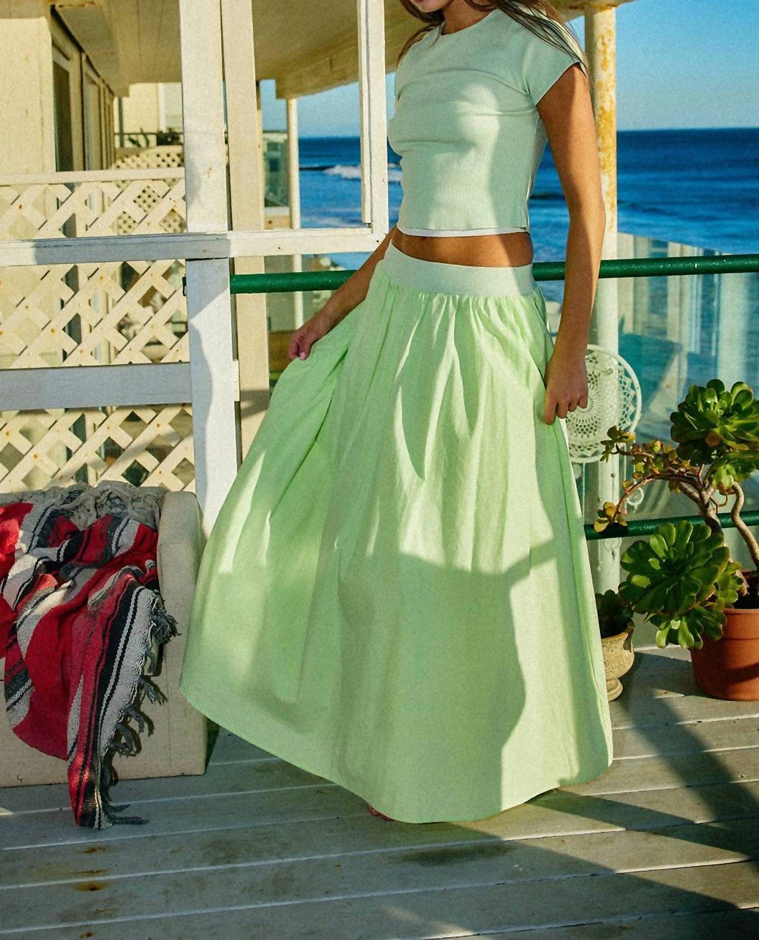 Bucketlist - Ribbed Crop Top & Flared Maxi Skirt Set