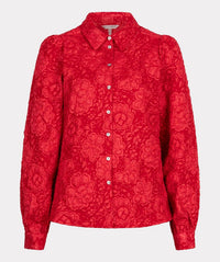 Esqualo - Brandee Two-tone Flower Jacquard Blouse