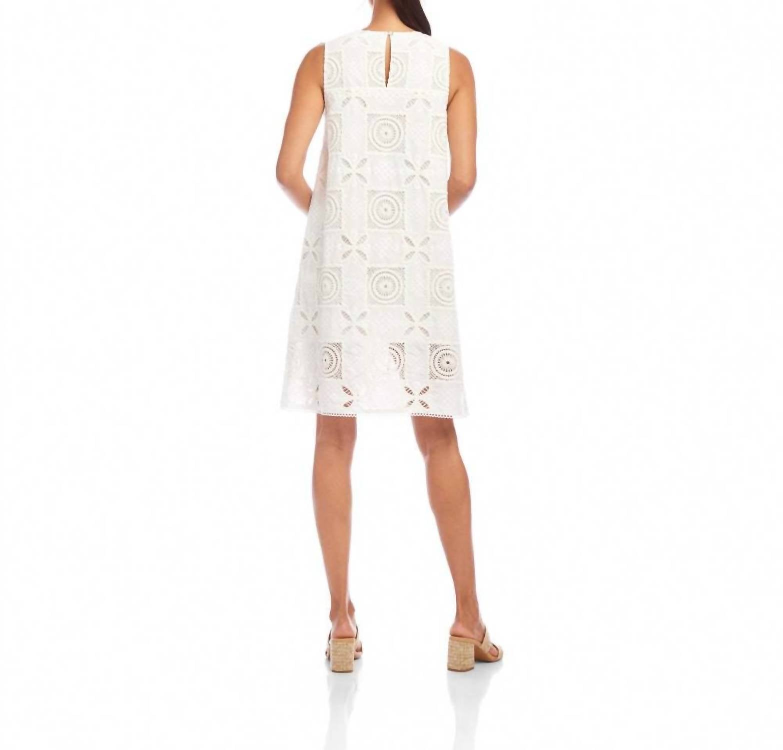Karen Kane - Sleeveless Embroidered Shift Mini Dress