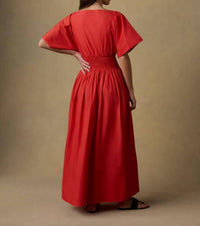 Faherty - Coastal Poplin Elia Smocked Maxi Dress