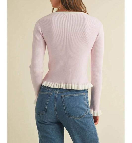 Cloud Ten - Ribbed Color Contrast Cardigan