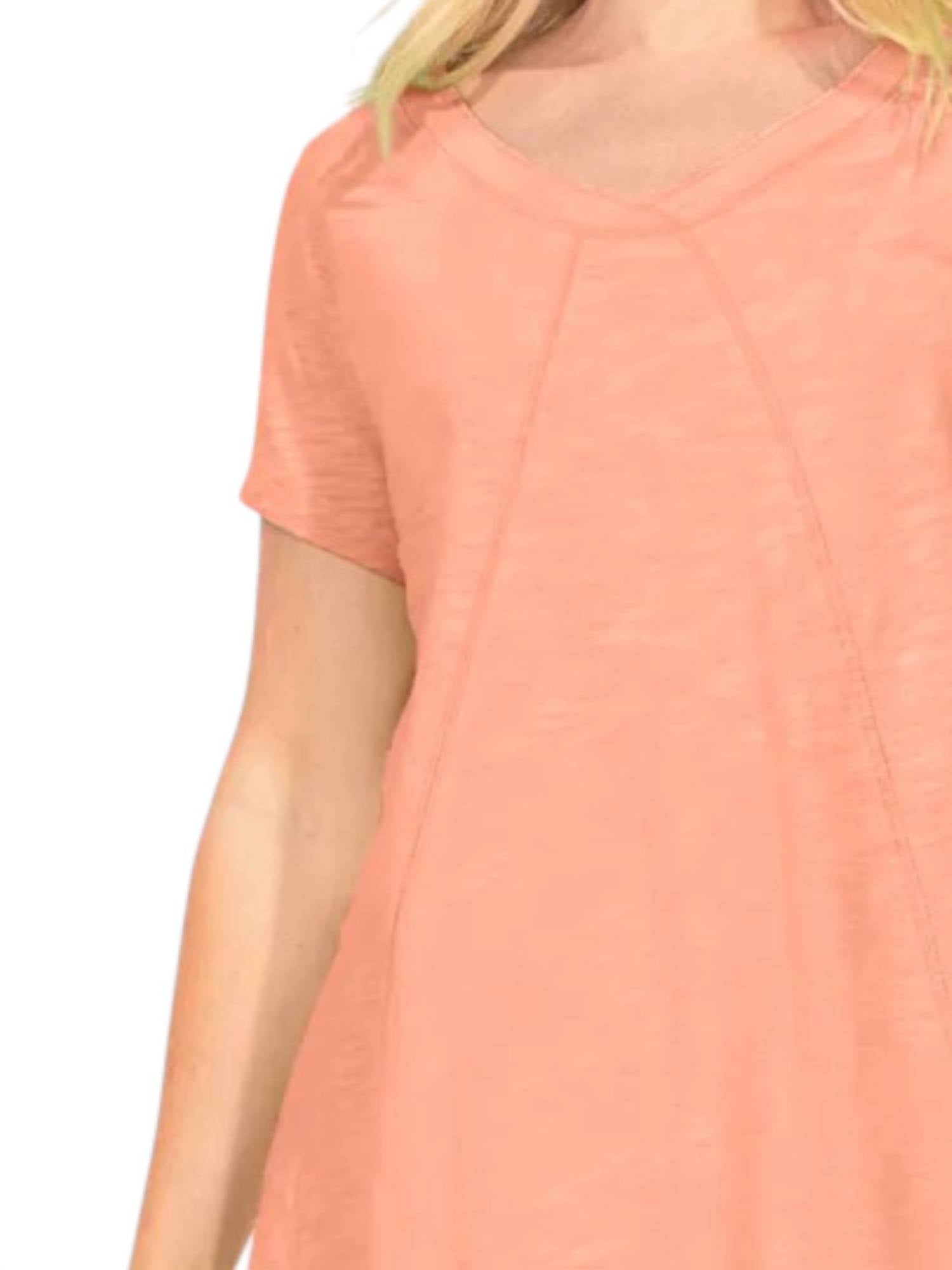 Escape - Cotton Slub Vneck Tunic Top