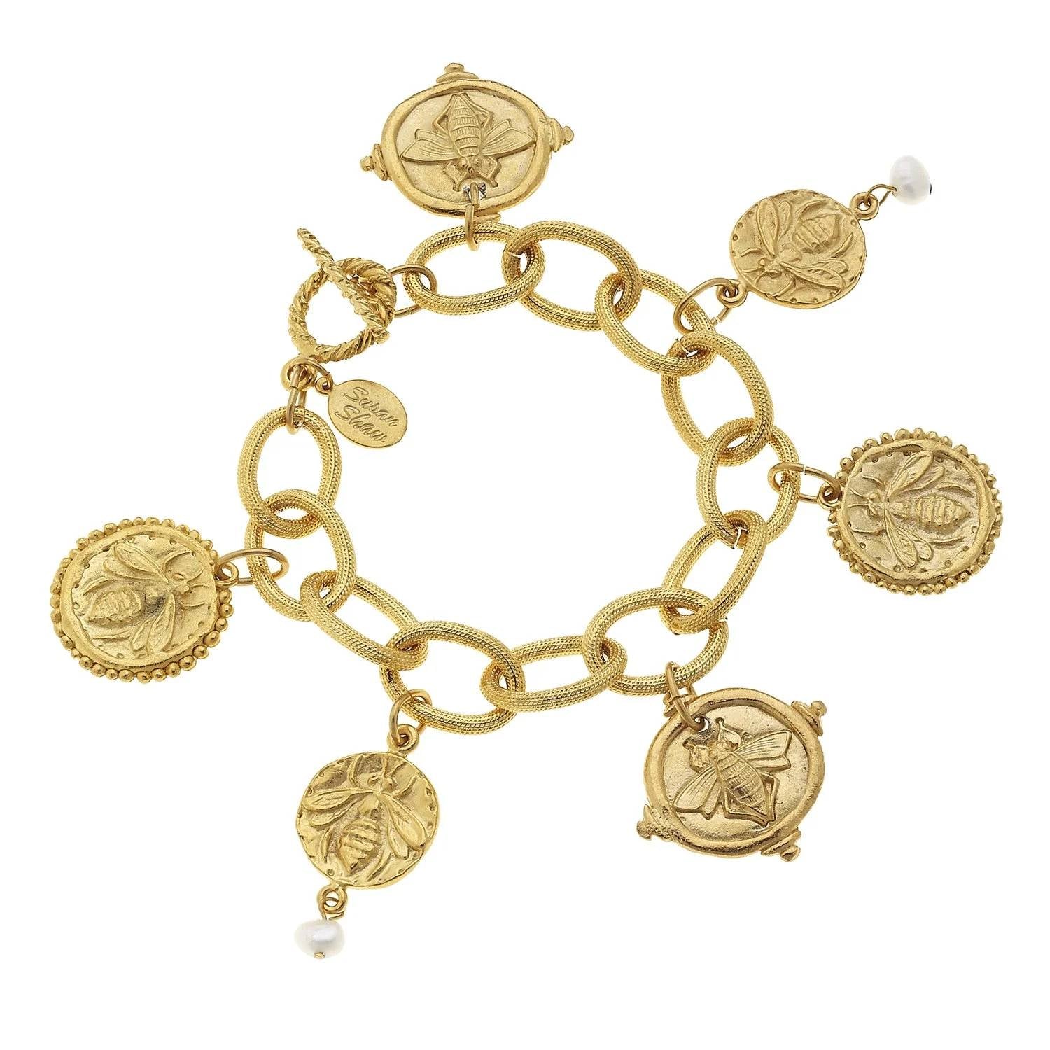 Susan Shaw - Women's Bee Intaglio Charm Bracelet
