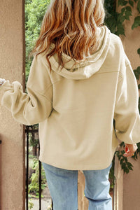 1 The Woman - Pocket Drawstring Hood Zip Up Jacket