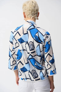 Joseph Ribkoff - Geometric Print Crinkled Jacket