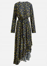 ESSENTIEL ANTWERP Igraine Ruffle Midi Dress in dark navy - women's dress - view 7
