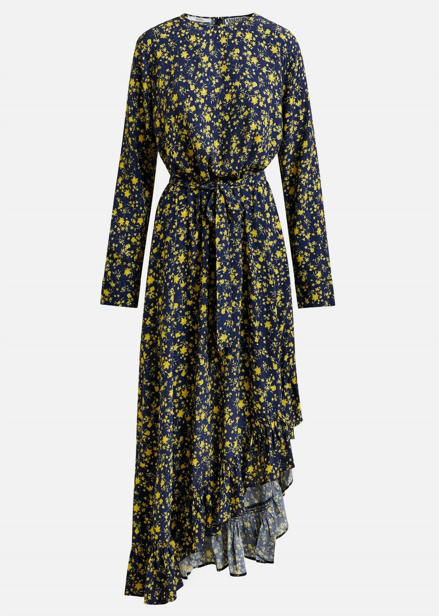 ESSENTIEL ANTWERP Igraine Ruffle Midi Dress in dark navy - women's dress - view 7
