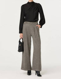 ASTR Lanie Relaxed Tweed Trousers in grey plaid 1 - women's pants - alternate view