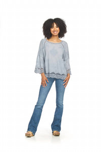 Papillon - Embroidered Bell Sleeve Blouse