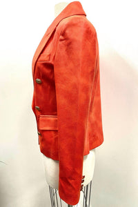 Oolala - Double Breasted Faux Suede Blazer