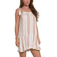 Elan - Tiered Tie Strap Mini Cover-up Dress