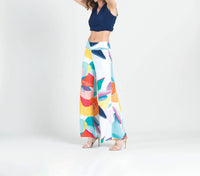 CLARA SUNWOO Sunburst Petal Palazzo Pant in multi - women's pants - detail view