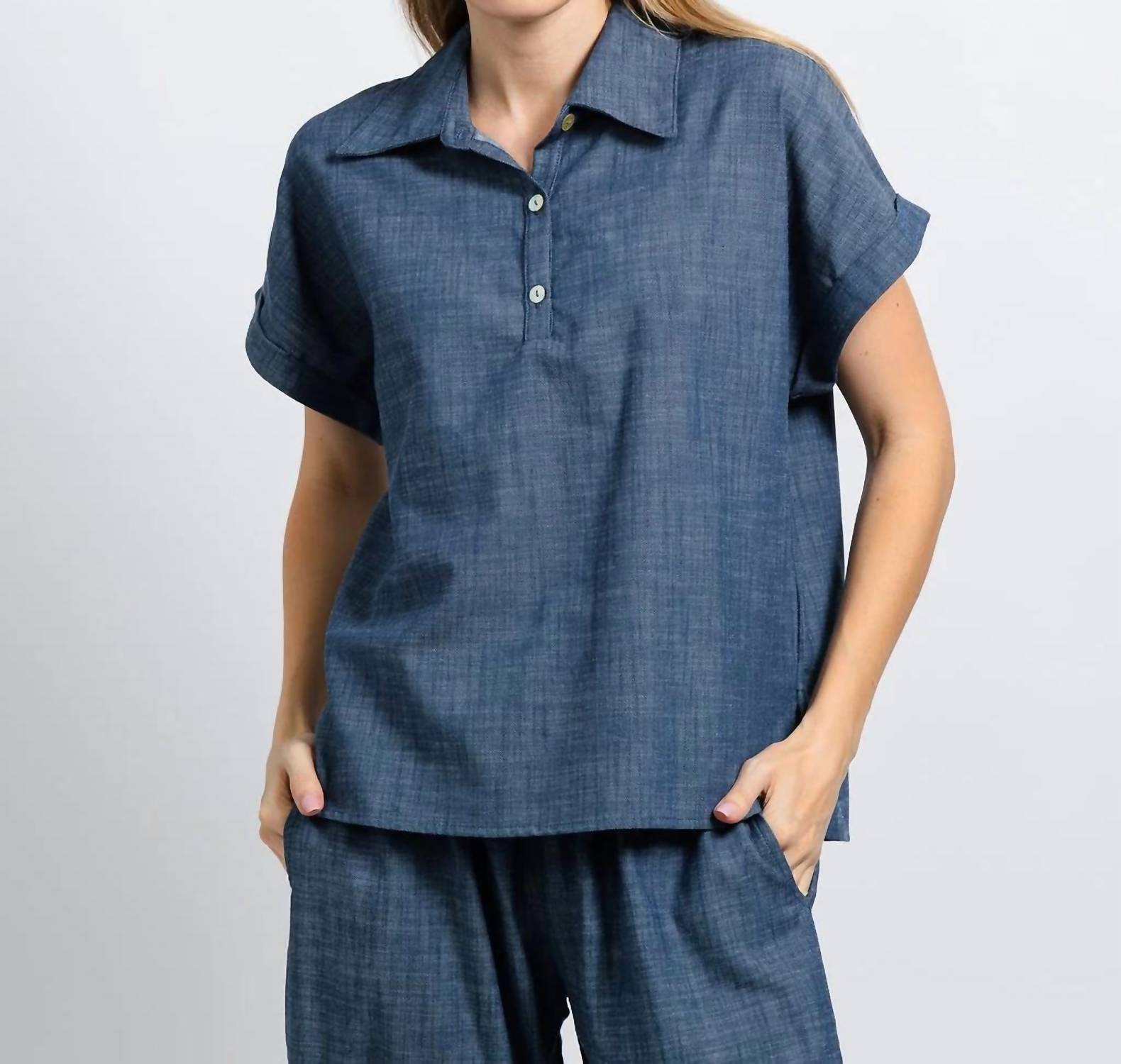 Nally & Millie - Ariel Short Cuffed Sleeves Polo