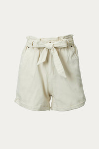 HIGH-RISE PEPLUM COTTON-TWILL SHORT