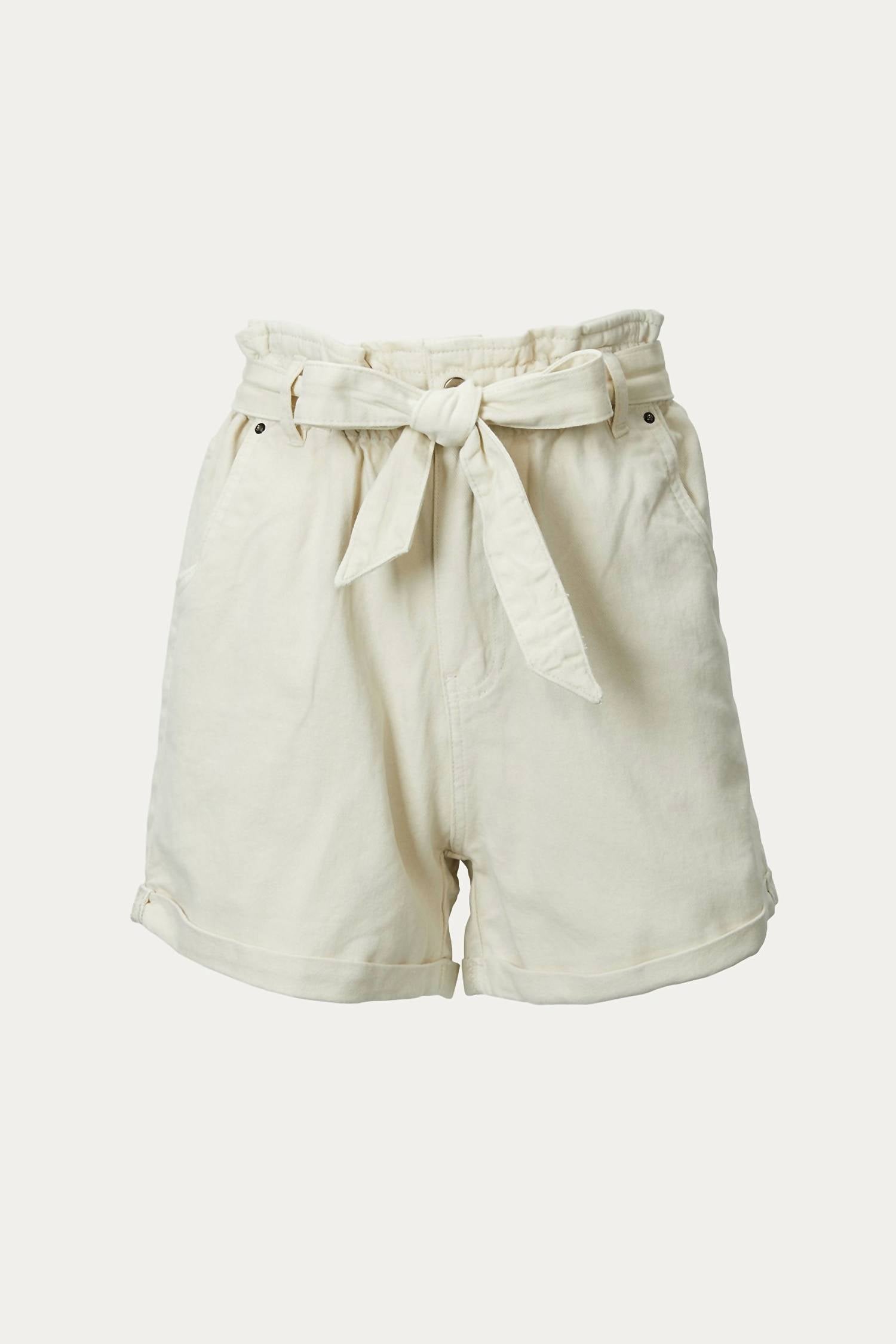 HIGH-RISE PEPLUM COTTON-TWILL SHORT