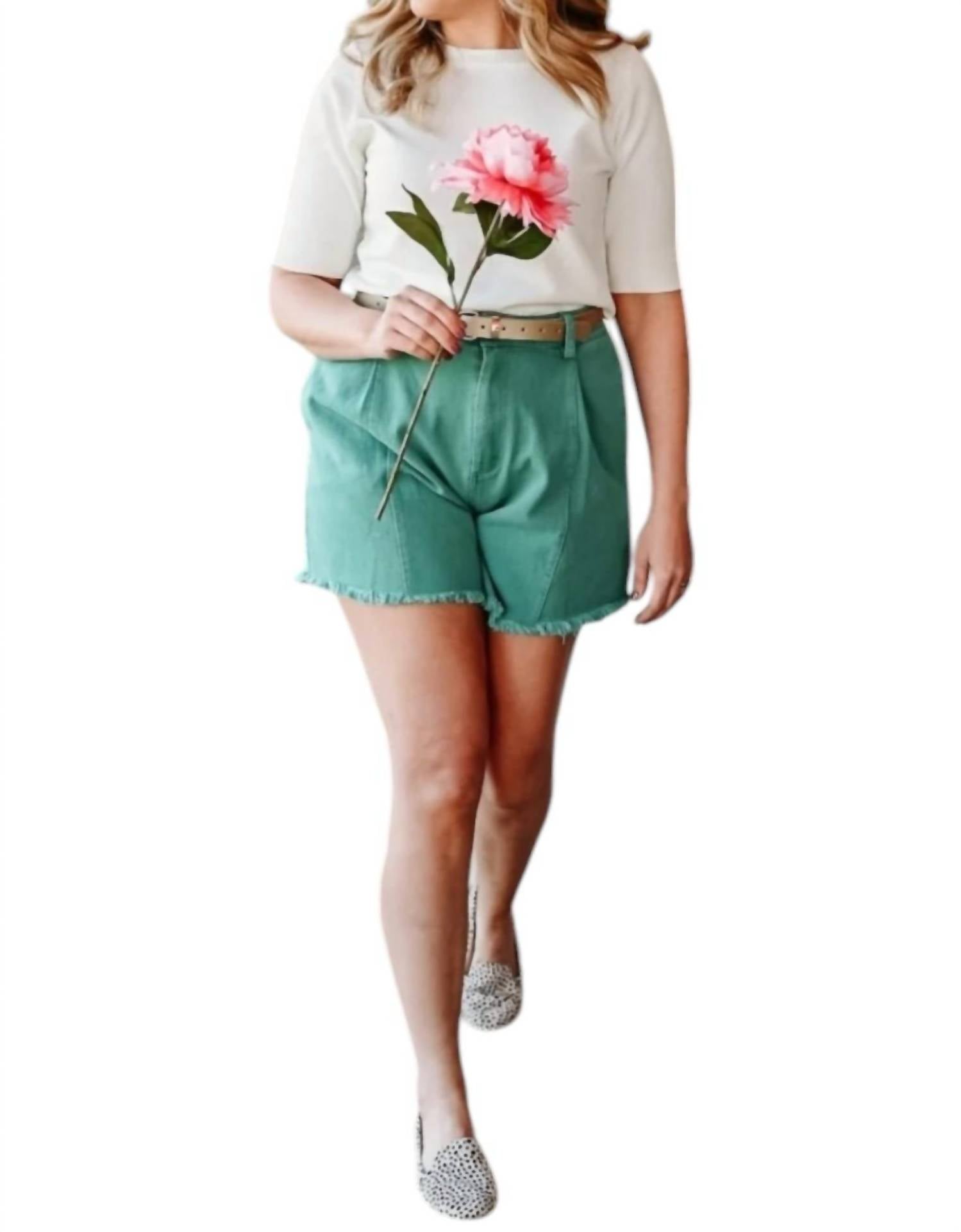 &Merci - High Waist Fray Shorts