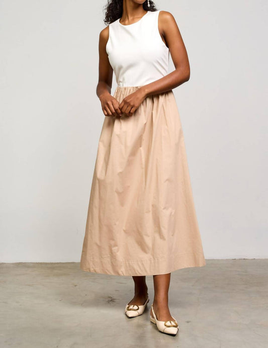 Skies Are Blue - Melanie Mixed Media Midi Dress