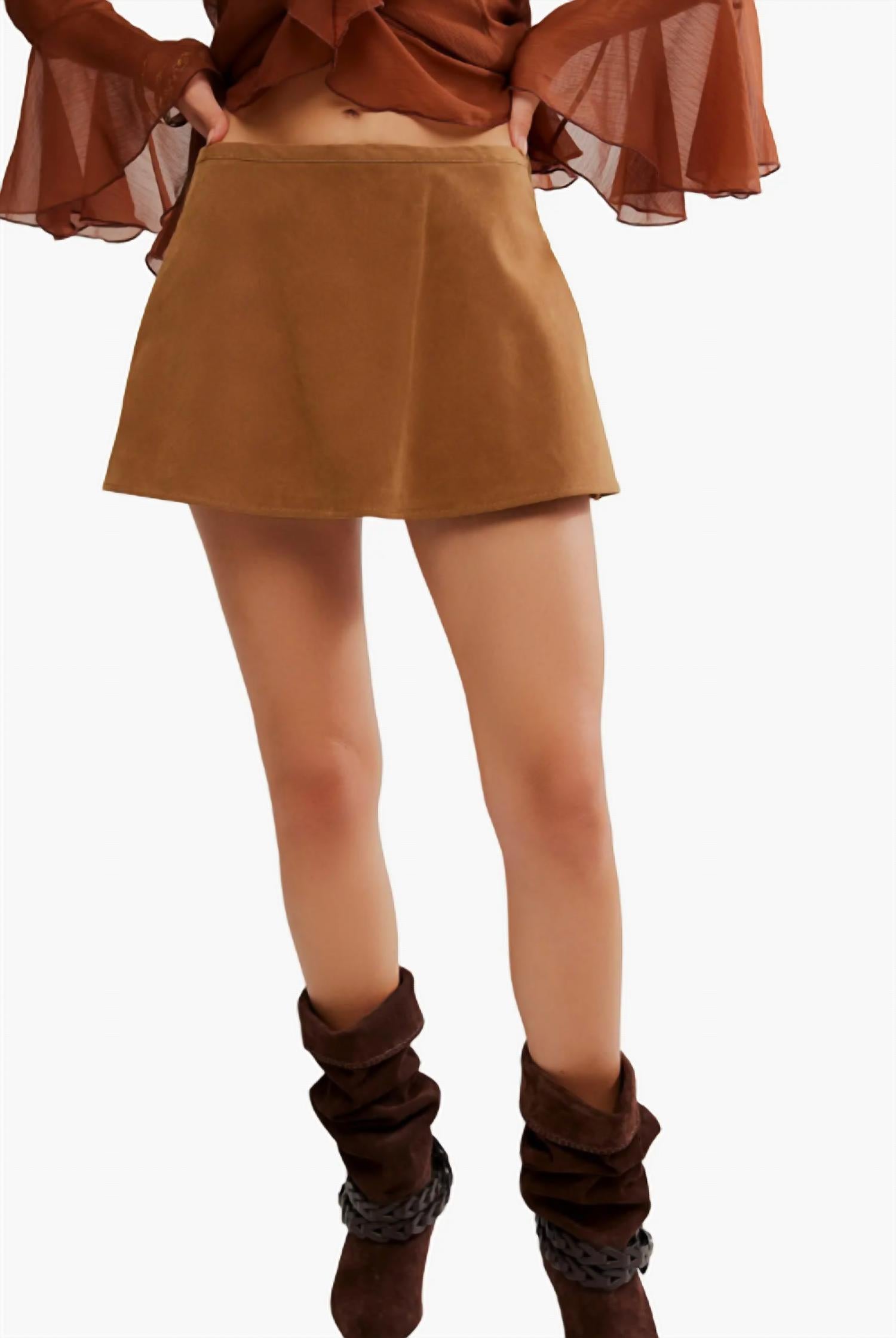 Free People - Paradise Found Suede Skort