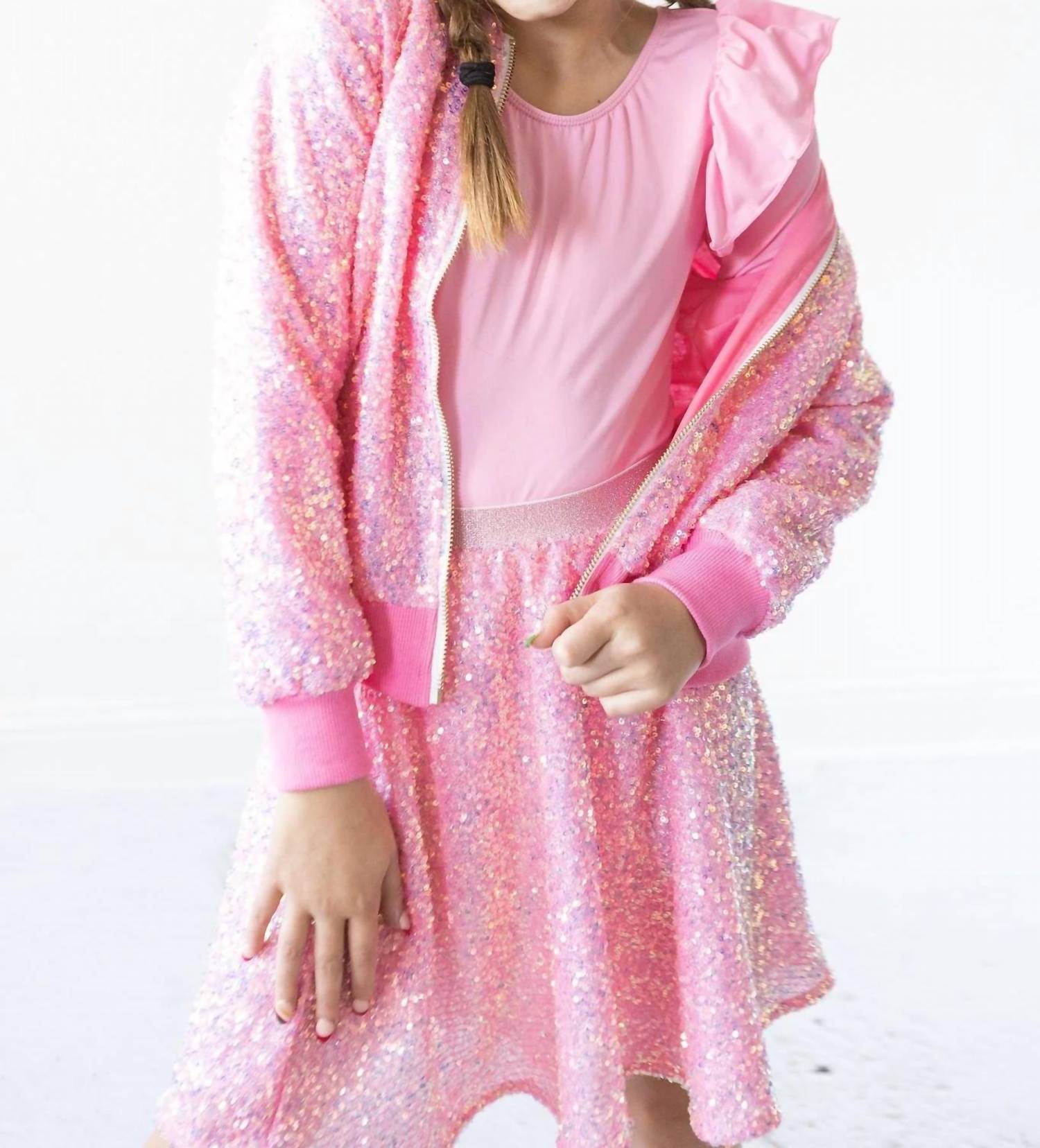 Mila & Rose Girls Sequin Twirl Skort in bubblegum - kids' item