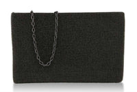 Whiting & Davis Lainey Crystal Clutch in black - women's bag - detail view