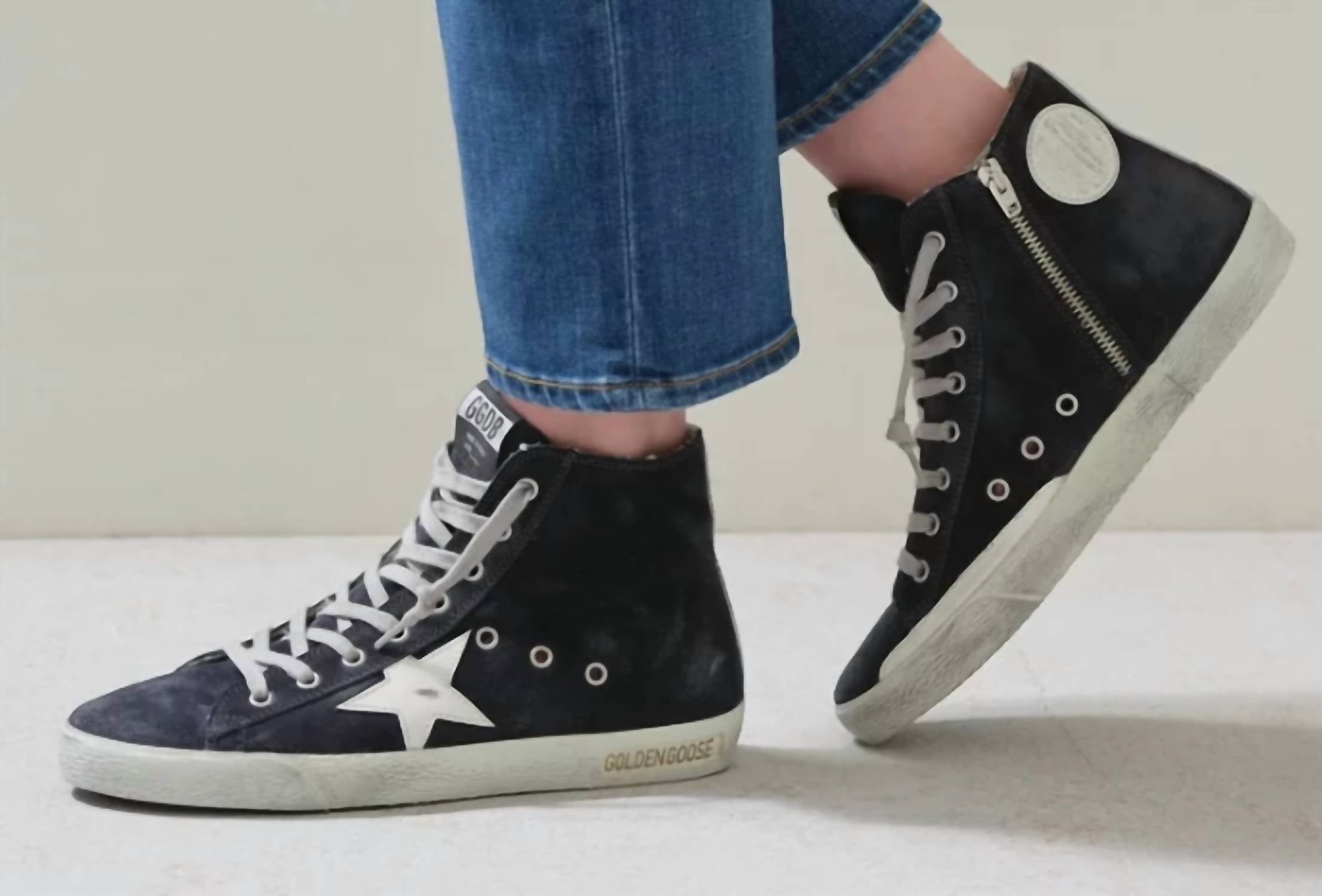 GOLDEN GOOSE Women's Francy Sneakers in night blue - women's sneaker - detail view