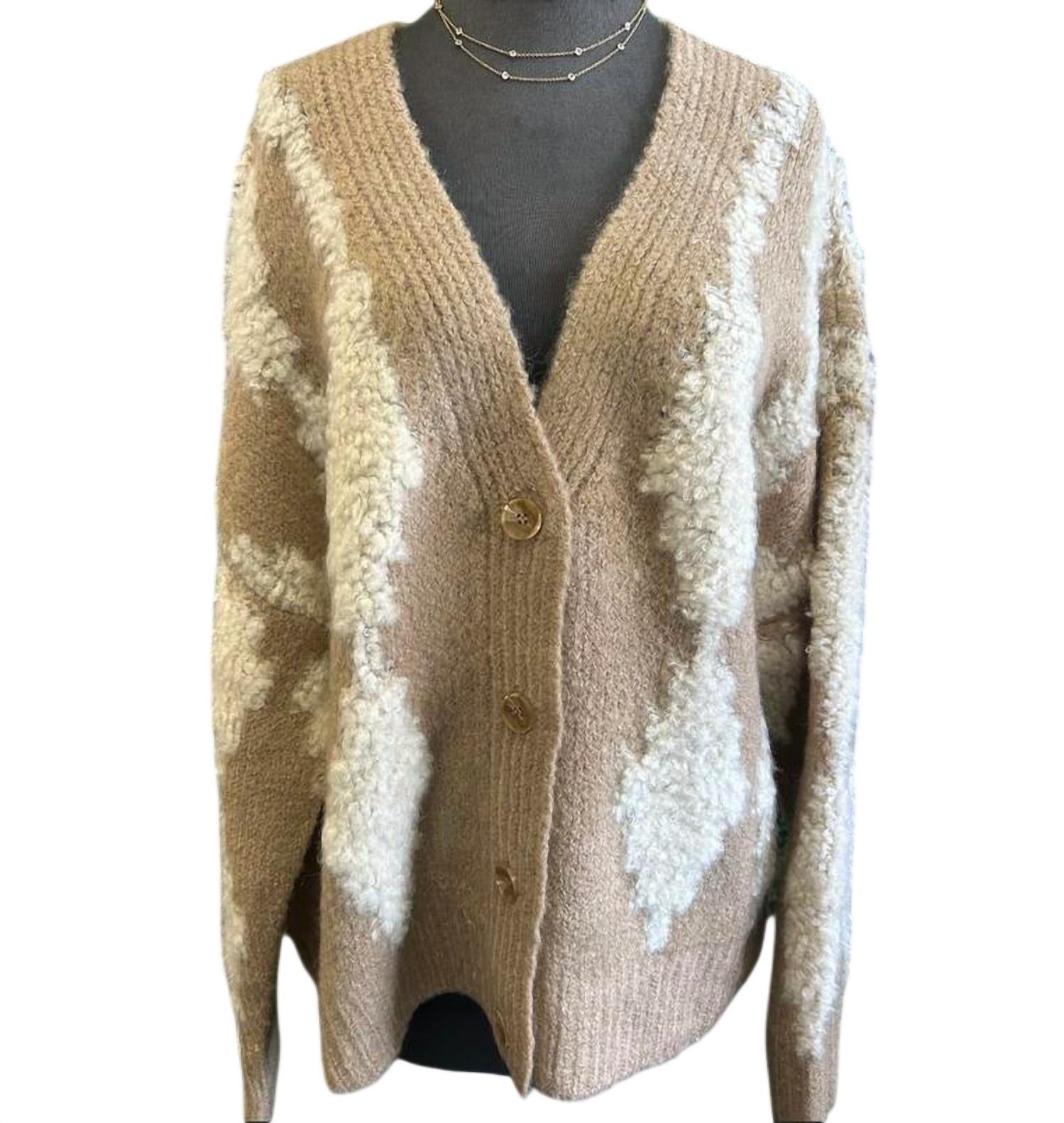Very J - Women’s Argyle Button Cardigan